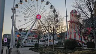 BIRMINGHAM ENGLAND 🌍 BROAD STREET VISIT ON MY BIKE 🚲 SAW A FAIR 🎆🎡 AND MANY FOOD RIDERS 🚲 & TRAMS 🚄
