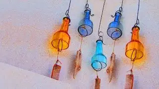 Cómo hacer campanas de viento con botellas de vino recicladas