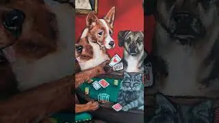 my largest pet portrait commission of 2025 #acrylicpainting #petportrait #art #artist #poker
