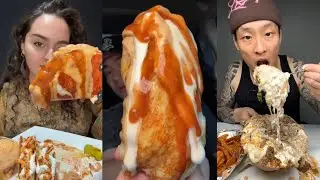 TIKTOK Mukbang Compilation | Chipotle, Wingstop, Tacos & More!🌯🍗🌮 