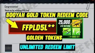 Booyah Gold Token Redeem Code |  FFPL 2 New Redeem Code | Golden Token Redeem Code