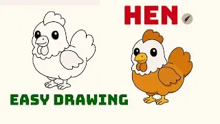 How to Draw a Hen Easily  Simple & Cute Hen Drawing Tutorial for Kids #lidoartworks
