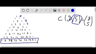 Explain how to use Pascal's Triangle to find C(8,5)