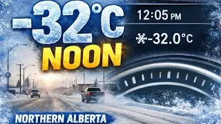 -32°C Noon Drive ❄️ Life in Northern Alberta