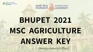 BHUPET _MSC AGRICULTURE Exam Answer key 2021