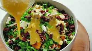 Hearty Sweet Potato, Arugula & Wild Rice Salad with Ginger Dressing