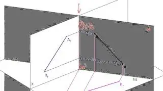 3.8.3 - Rebatimento de um plano vertical para os planos de proje&ccedil;&atilde;o - Parte 1