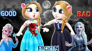 My Talking Angela'm 2 💜 Good vS bad 🖤 Frozen Queen good Elsa killed bad Elsa 😍 Cosplay