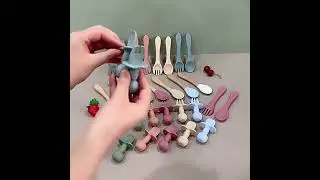 baby silicone spoon and fork