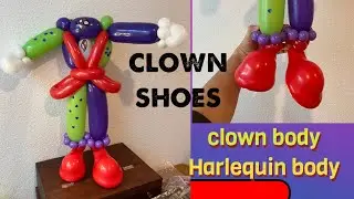 How to make clown shoes and a cool harlequin clown balloon tutorial.