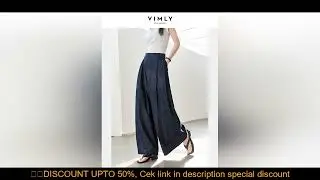 VIMLY Women's Washed Jeans Baggy Skirt Pants Ladies 2025 Spring Summer Casual High Waist Vintage Den