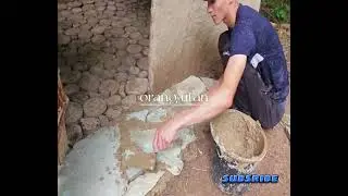 Used wood with mud to build a warm house