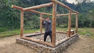 The bachelor built the house frame and cooked.