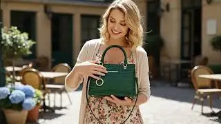 Jacques Esterel Green Croc-Embossed Handbag By HouseOfAevum.com