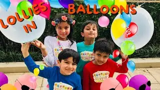 Lollies in balloons | The newest Blindfolded Lolli Balloon Touch Challenge | By Funniesarefun