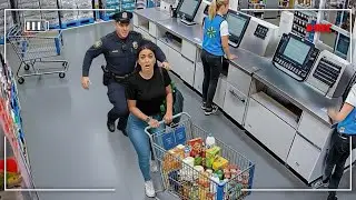 Полиция неожиданно задержала магазинного вора в последний момент, когда он пытался уйти | Арест м...