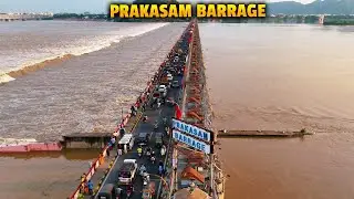 Massive Inflow Record Level Flood Water in Prakasam Barrage | Drone Video | Vijayawada | Siti24x7