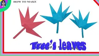 Paper leaf crafts | Paper leaf flower | Paper leaf plant making | Origami leaf