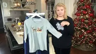 Quacker Factory All is Bright Holiday Bling 3/4 Sleeve T-shirt on QVC