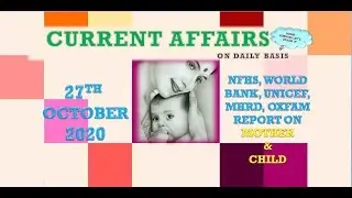 Current Affairs on Daily Basis - 27th October, 2020