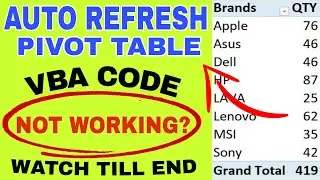 Auto refresh pivot table | Refresh pivot table automatically