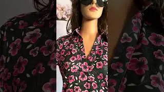 Women's Floral Out V Neck Golf Polo