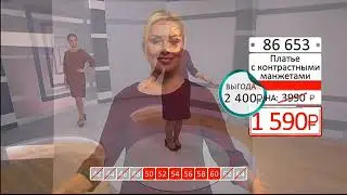 Платье с контрастными манжетами и карманами1302 (Copy 1)