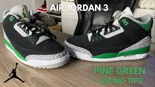 Обзор кроссовок Air Jordan 3 Pine Green на ногах