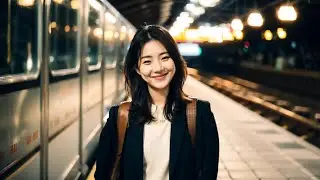 Beautiful woman looking at you smiling 2