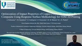 IPCME2021 OPTIMIZATION OF IMPACT PROPERTIES Cu-PLA COMPOSITE BY RSM FDM FOR 3D PRINTING