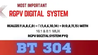 Realize F(A,B,C,D) = &Pi;(1,4,6,10,14) + D(0,8,11,15) with 16:1 & 8:1  MUX|RGPV Digital System 3rd Sem