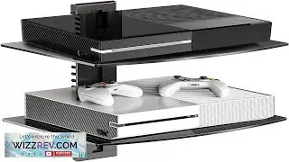 Suptek Glass Floating Shelves TV Wall Mount with Shelf for DVD Player