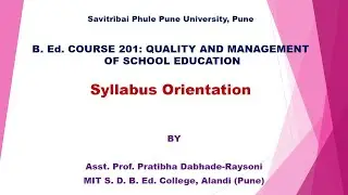 S. Y. B. ED. Course Code 201- Syllabus orientation by Pratibha Dabhade-Raysoni