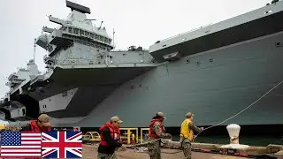 Королевский флот. Прибытие гигантского авианосца HMS Prince of Wales (R09) в США.