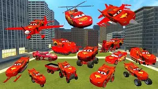 ALL TYPES LIGHTNING MCQUEEN CARS PLANE TRAIN MOTORCYCLE HELICOPTER TANK BIG CITY Garry's Mod