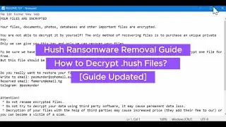 Hush Ransomware Removal Tutorial - Decrypt .hush Files