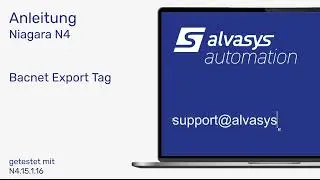 alvasys automation ag Anleitung Niagara N4 Bacnet Export Tag