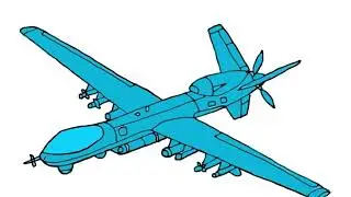 1 Minute predator drone drawing | Reaper drone drawing | MQ-9B Predator drone drawing