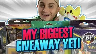 MY BIGGEST POKEMON UNBOXING/GIVEAWAY YET! I PULL THE BEST CARD I'VE EVER PULLED!