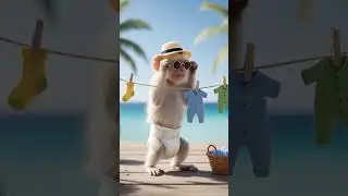 #cute baby monkey #🐒#aivideo #cute #babymonkey #babyanimal #funny #cartoon #animation