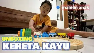 UNBOXING MAINAN KERETA API KAYU. ADA AMBULANS DAN MOBIL POLISI NYA JUGA.