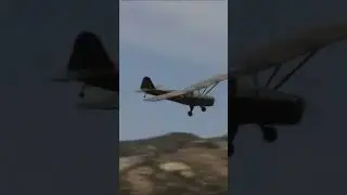 Taylorcraft Auster British Liaison Plane LOW FLY-BY
