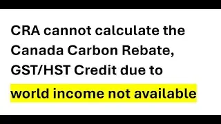 Submit World Income to CRA