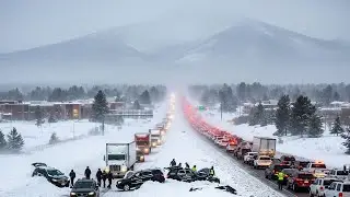 Arizona Paralyzed! Severe Snowstorm Buries Flagstaff, Causes Highway Chaos