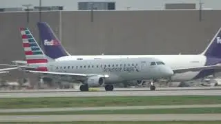 American Eagle Republic Airlines Embraer ERJ-175LR Taking Off Indianapolis N121HQ