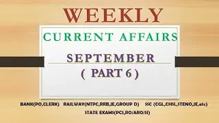 weekly current affairs September 2021 part- 6 #caweekly #englishcurrent affairs #currentmcq #sept