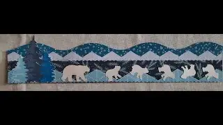 Polar Lights Snow Bear Scrapbook Border with Creative Memories paper and tools