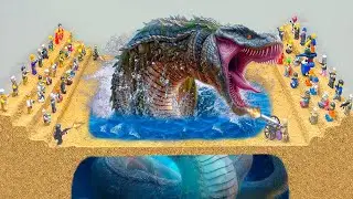 Tsunami Dam Breach Experiment - Battle Between Most Dangerous Sea Monsters And Lego Army