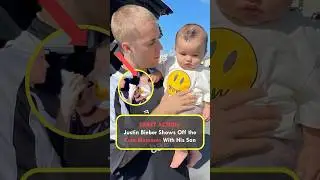 SWEET ACTION: Justin Bieber shows off the cute moment with his son