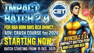 IMPACT BATCH 2026 for MAH CET 2026 BBA BCA BBM BMS BHMCT 🚀Starting Now 🔥